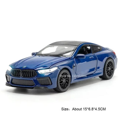 1:32 Scale X5 M8 Alloy Cars Models Diecast Toys with Light Sound SUV Doors Opened Miniature Vehicles for Kids Collection Gifts
