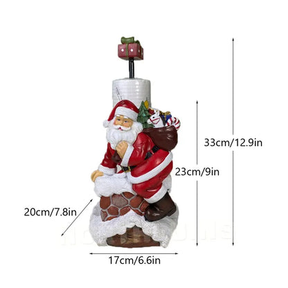NORTHEUINS Santa Claus Figurines Resin Tissue Holder Xmas Christmas Decorations for Home 2024 Navidad Gifts Happy New Year Decor