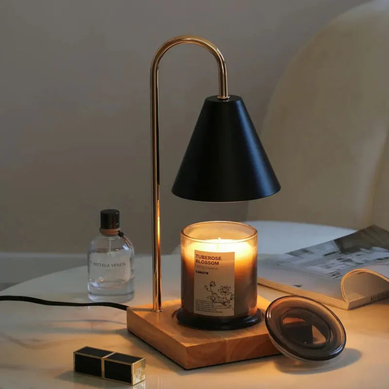 Table Light Lamp Candle Warmer Lamp Aromatherapy Retro Melting Wax Lamp With Timer Christmas Modern Decoration Candle Mood Light