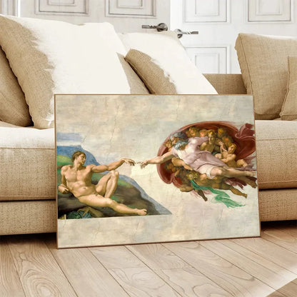 The Creation of Adam By Michelangelo Fallen Angel Posters Canvas Painting And Prints Wall Art HD Pictures Living Room Home Decor