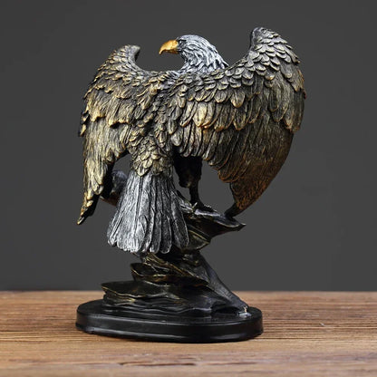 Statue d'aigle en résine, décoration de maison, de bureau, symbole de liberté de richesse, cadeau d'anniversaire et de vacances