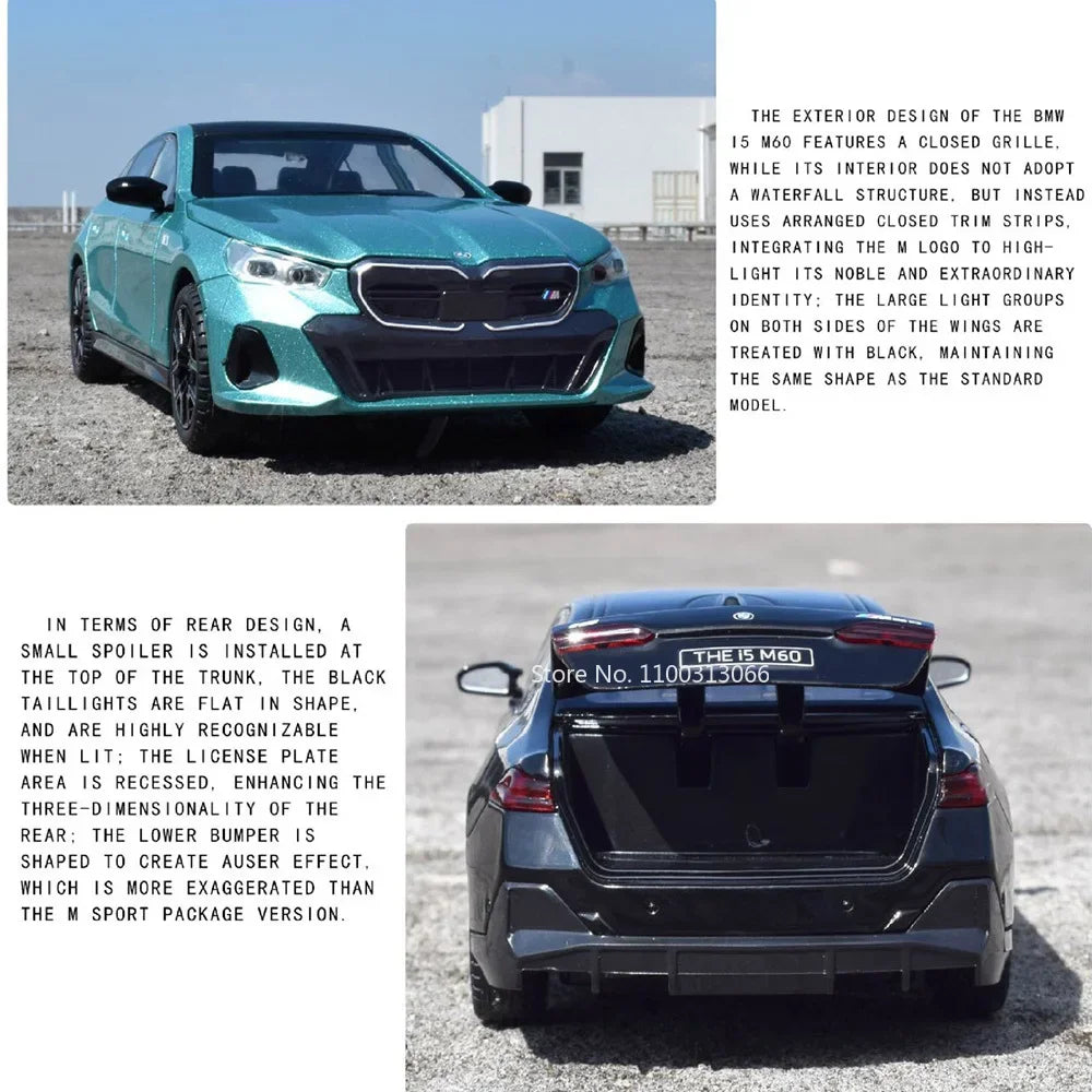 1:24 Scale i5M60 XM Toys Models Cars Alloy Diecast Rubber Tires Miniature Vehicle with Light Sound Car Kids Children's Day Gifts