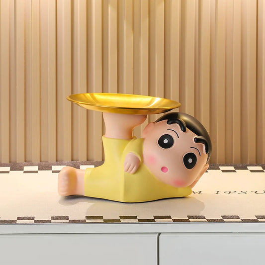 Cute Crayon Shin Chan Tray Multi Functional Storage Living Room Desktop Decorations Housewarming Gift for Friends