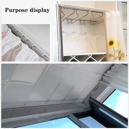 Starke selbstklebende Vorhangschiene ohne Stanzen, Nano-Silent-Gleitschiene, oben montiert, seitlich montiert, Fensterdekorationszubehör