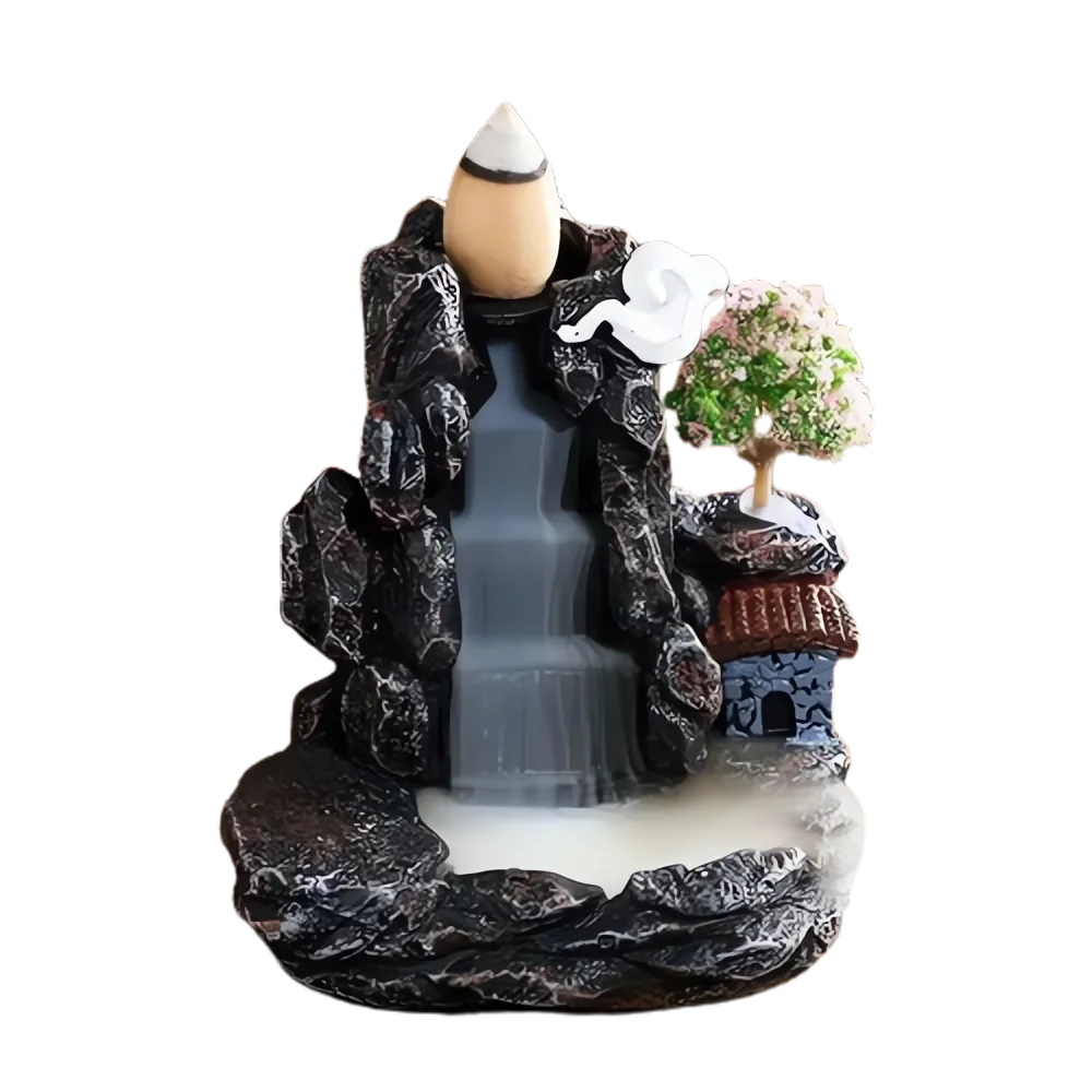 Backflow Incense Holder Waterfall Incense Burner Home Decor Aromatherapy Ornament Incense Cones with Backflow Incense Cones