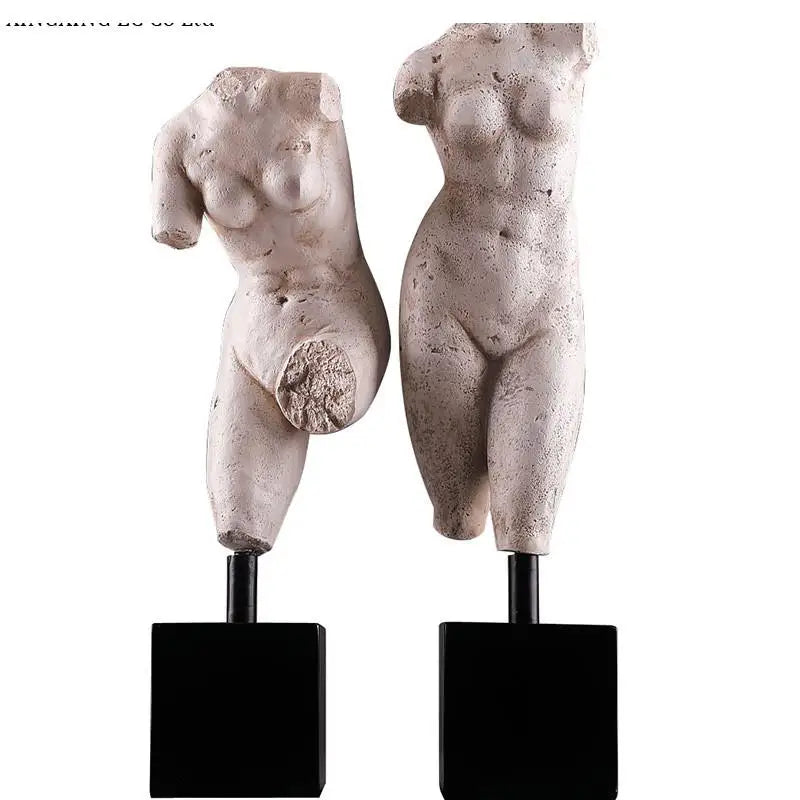 Nordic Half-body Statue Decoration Ornaments Retro Frosted Resin Sculpture Art Living Room Desk Home Crafts