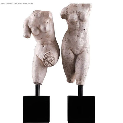 Nordic Half-body Statue Decoration Ornaments Retro Frosted Resin Sculpture Art Living Room Desk Home Crafts
