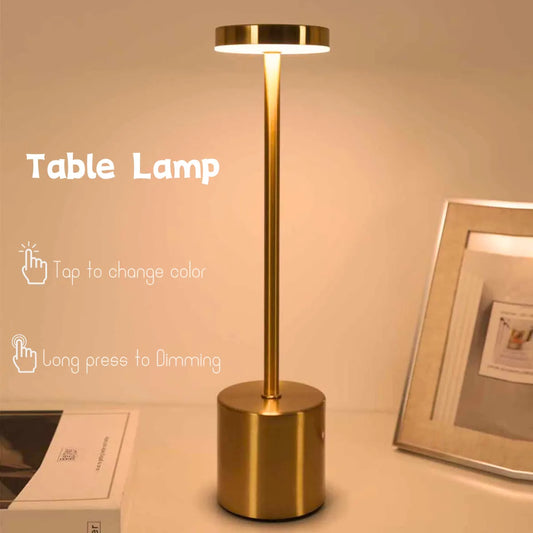 Lampe de Table LED tactile en métal, Rechargeable, Simple, trois couleurs, barre lumineuse d'ambiance créative, décoration extérieure, veilleuse