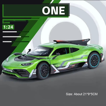 1:24 Scale Alloy GLS63 ONE Diecast Model Toy Cars With Music Light Vehicles Models Rubber Tires Car Toys for Boys Festival Gifts