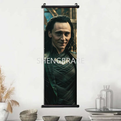 Marvel The Avengers Movie Loki Hanging Scroll Poster Artwork Home Decoration Decor Avengers Wallpaper Canvas Painting Print Gift