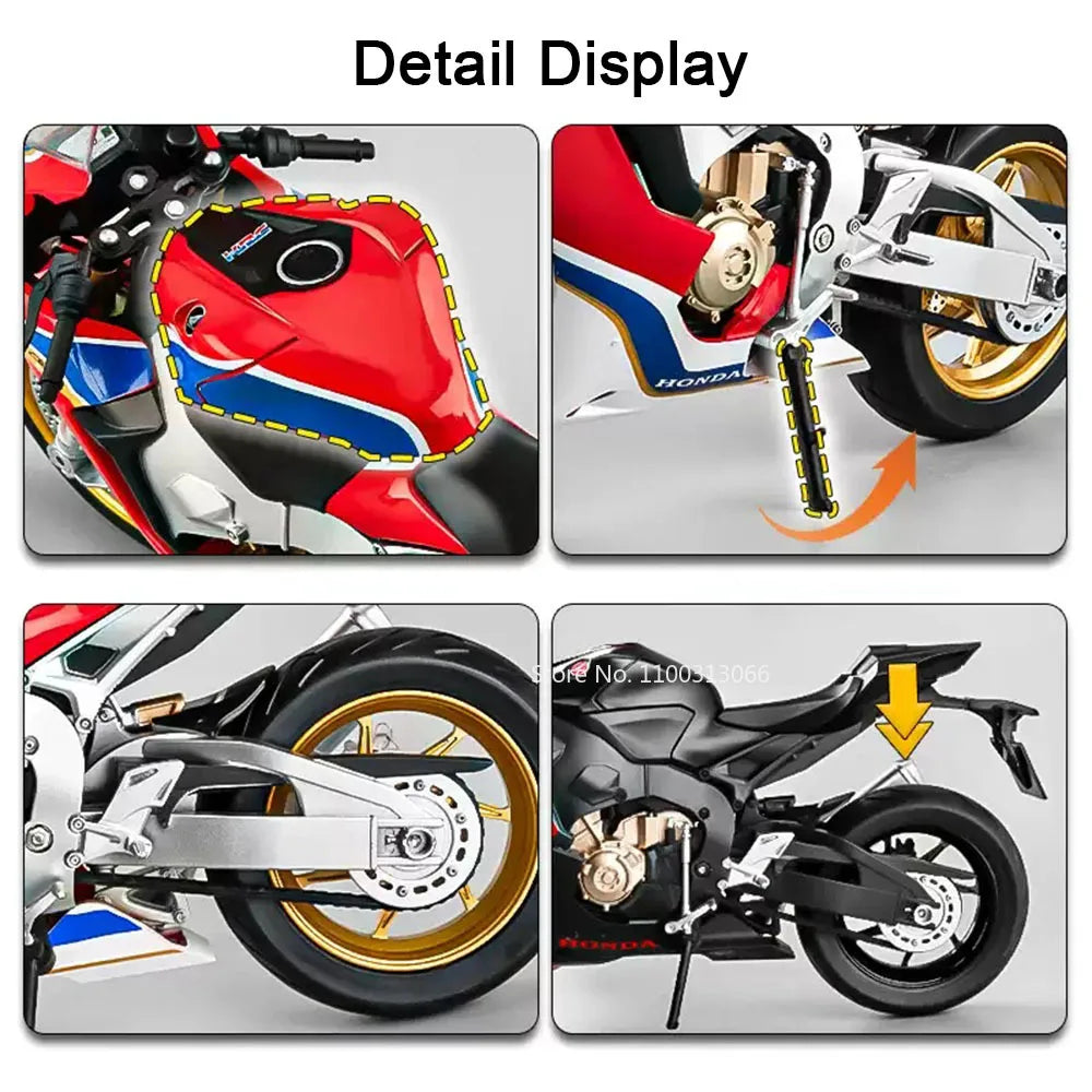 1:9 Honda CBR 1000RR Monkey Motorcycles Toys Alloy Cars Miniature Models Wheel Turned with Light Vehicles Boys Festival Gifts