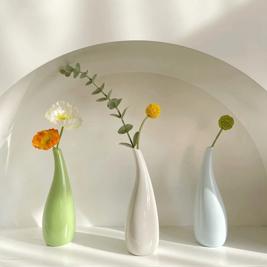 Colored Porcelain Bottles Flower and Plant Vase Hydroponic Vase Nordic Aromatherapy Bottle Office Living Room Desktop Decor 꽃병