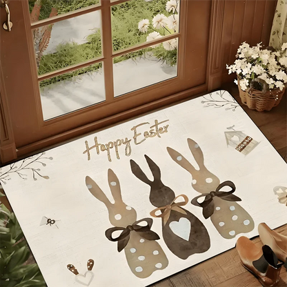 Easter Bunny Welcome Entrance Doormat Home Decoration Living Room Bedroom Kitchen Floormat Balcony Hallway Bathroom Non-slip Mat