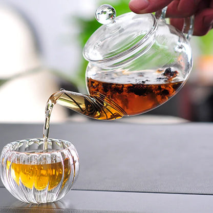 50ml Striped Glass Cup Transparent Mug Wine Water Milk Cup Cute Office Home Breakfast Coffee Mugs Pumpkin Pattern Drinkware