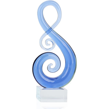 Glass Sculptures and Statues,Hand Blown Glass Art Modern Decorative Office,Music Room Decorations and Accessories