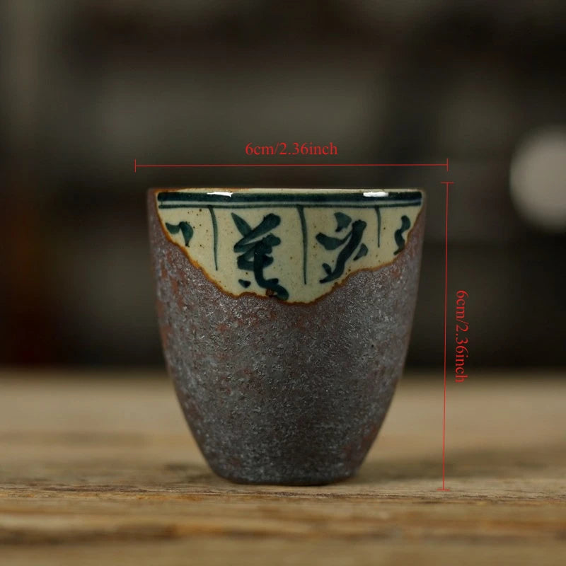 Hand-Thrown Gong Fu Teacup - Iron Rust Glaze Ceramic Bowl, Kiln-Transformed Master Cup, Lead-Free Chinese Tea Ceremony Teaware