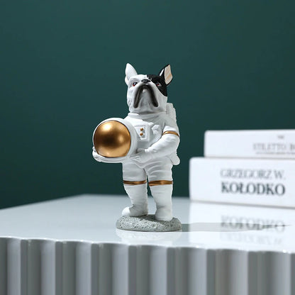 Creative Cute Space Dog Astronaut Animals Figurines Moon Car Desk Ornaments Cosmonaut Universe Home Decor Room Decoration