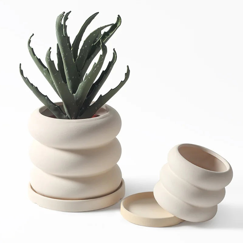 Nordic INS-style Vegetarian-fired Breathable Ceramic Fleshy Green Plant Flowerpot Modern Minimalist Personality Art Green Radish