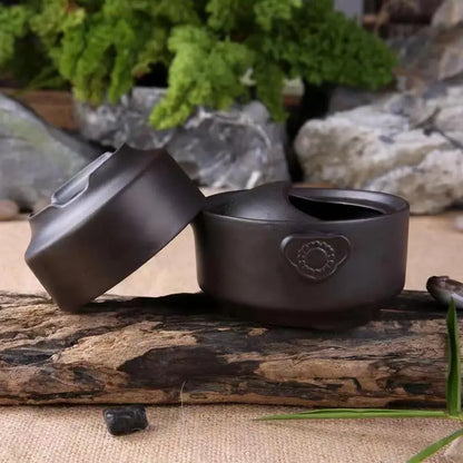 Service à thé noir en céramique comprenant 1 Pot et 1 tasse, théière de voyage élégante gaiwan, belle et facile théière bouilloire, service à thé kung fu