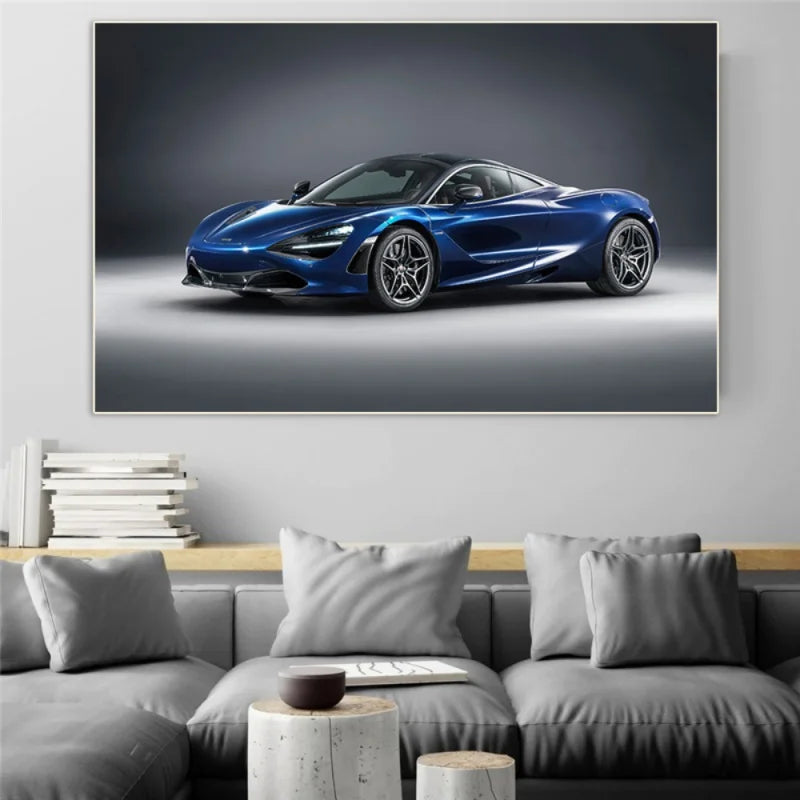 Modern Fashion Wall Art Black Gold Blue Sports Car Oil Posters And Prints Custom Picture Living Room Bedroom Decoration Gift
