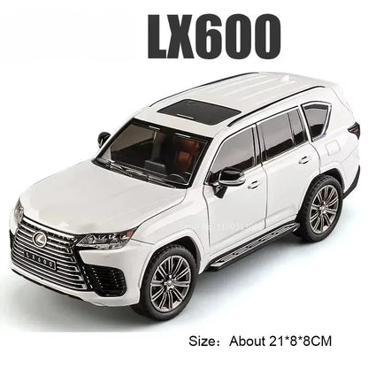 1:24 Metal LX570 LX600 Cars Miniature Models 6 Doors Opened Off-road SUV Diecast Toy Light Music Toys for Boys Festival Presents