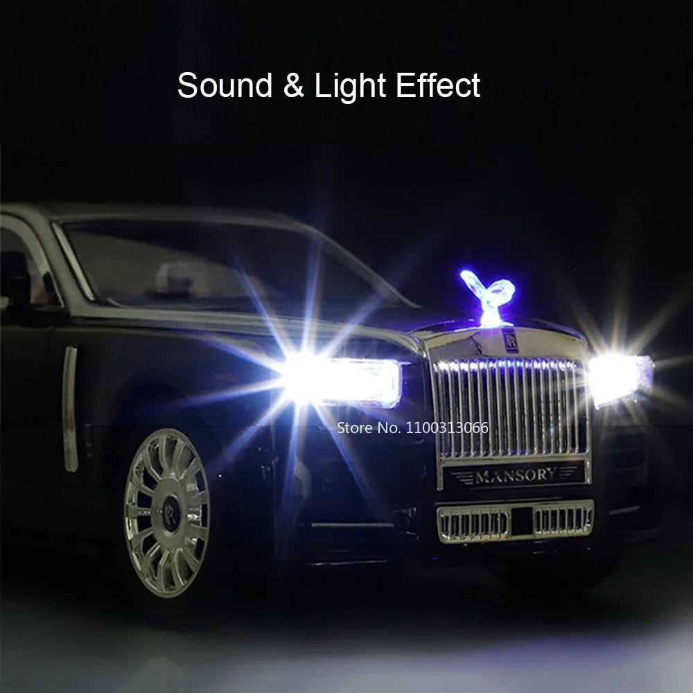 1:24 Mansory Rolls-Royce Phantom HONGQI HS9 Models Toys Cars Wheel Pull Back Miniature Car 6 Doors Opened Vehicles Kids Gifts