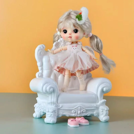 Creative 1:12 Sofa Model Mini Living Room Furniture Pretending to Play Bjd Ob11 Dollhouse Mini Sofa Chair with Armrests