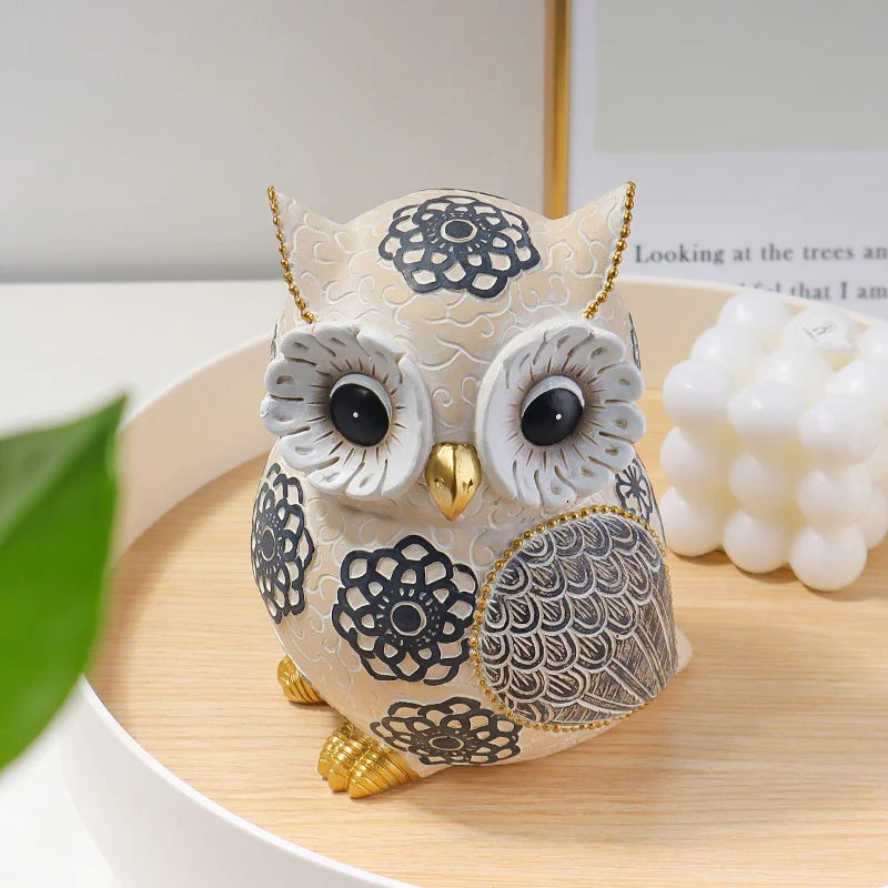 Owl Resin Home Tabletop Decorations, Animal Sculptures, Living Room TV Cabinets, Study And Office Desk Crafts