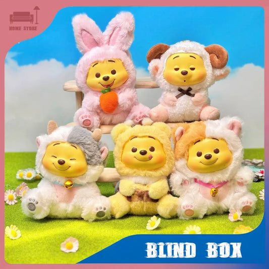 Winnie The Pooh Series Blind Box Vinyl Doll Pendant Naughty Party Plush Mystery Toy Cute for Girls Birthday Decoration Gifts
