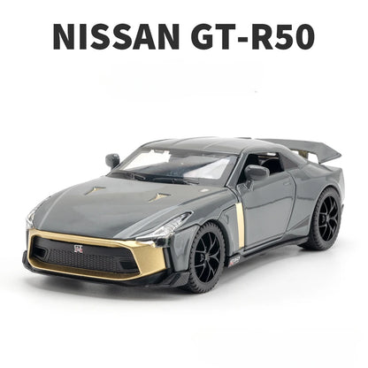 1:32 Nissan GT-R50 Model Car Toy Alloy Diecasts Metal Super Sport Cars With Sound Light Vehicle Toys for Boys Gifts Collection
