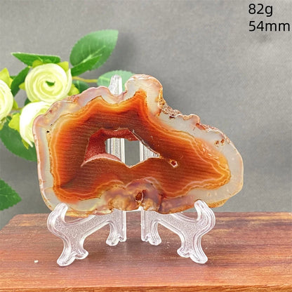 Natural Red Agate Crystal Cavity Stone - Energy Healing Reiki Meditation Beautiful Home Decor Gift for Prayer