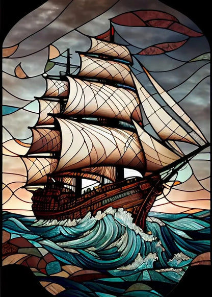 Modern Stained Glass Scenery Canvas Prints Wall Art Painting Nordic Posters Pictures Home Decor Mural For Living Room Unframed