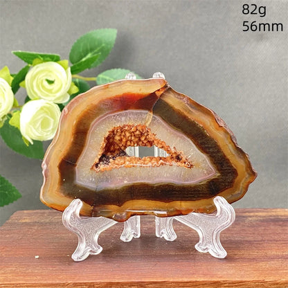 Natural Red Agate Crystal Cavity Stone - Energy Healing Reiki Meditation Beautiful Home Decor Gift for Prayer