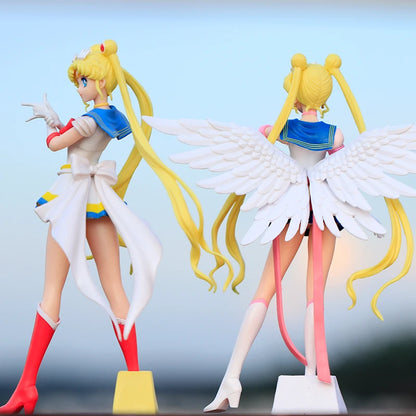 New 13 styles Anime Sailor Moon Tsukino Action Figure Wings Doll Micro Landscape Cake home Decoration PVC Model Toy kid gift