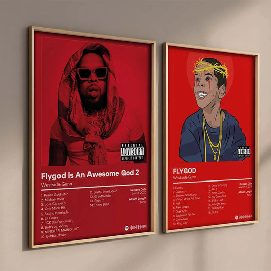 Pop Rap Music Album Cover Westside Gunn Poster Aesthetic Rapper Hip Hop Rock Pray for Paris FLYGOD Canvas Home Room Wall Decor