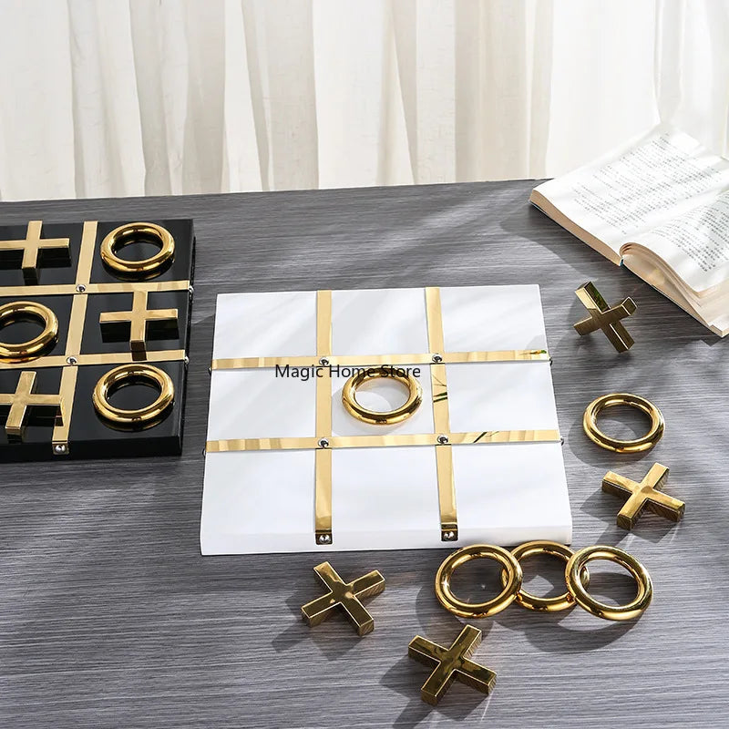 Modern Tic Tac Toe for Coffee Table Decor Decorative Tic Tac Toe X/O Board Nordic Modern Home Living Room Office Decoration