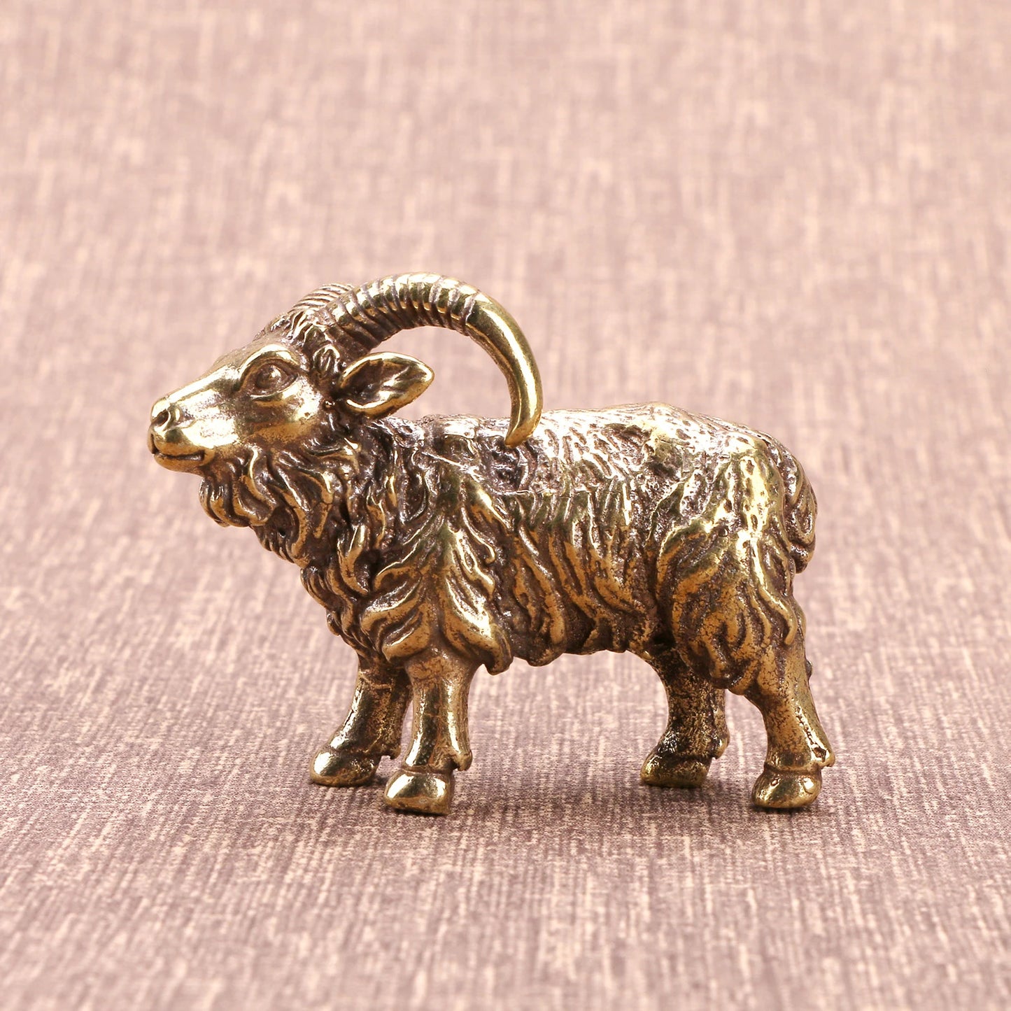 Brass Goat Statue Sculpture Simulation Crafts Home Decoration for Office