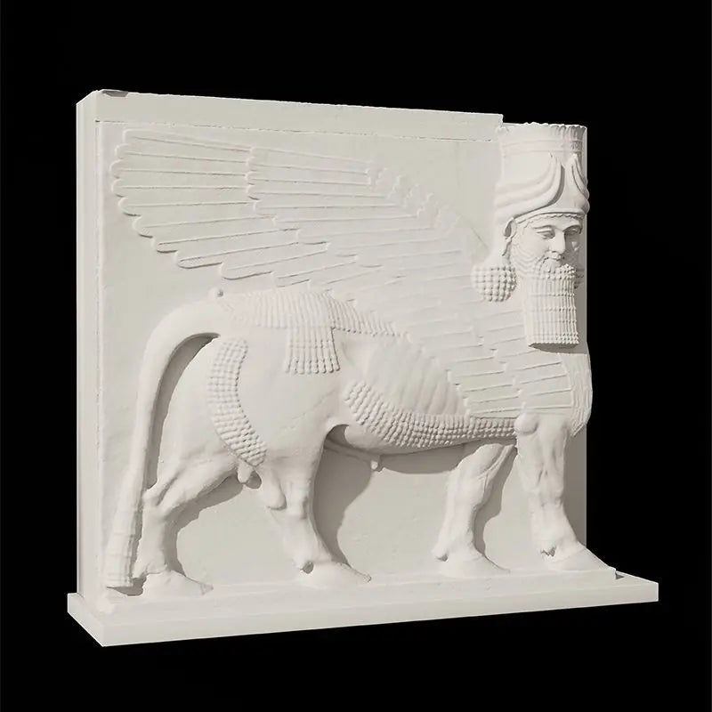 Human Head Wing Cow Nordic Gypsum Sculpture Home Decor Desktop Ornament Simple Commemorative Gift Art Figurine Decoration