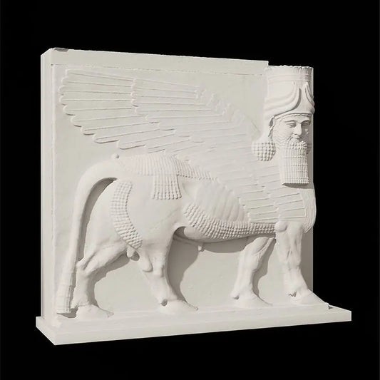 Human Head Wing Cow Nordic Gypsum Sculpture Home Decor Desktop Ornament Simple Commemorative Gift Art Figurine Decoration