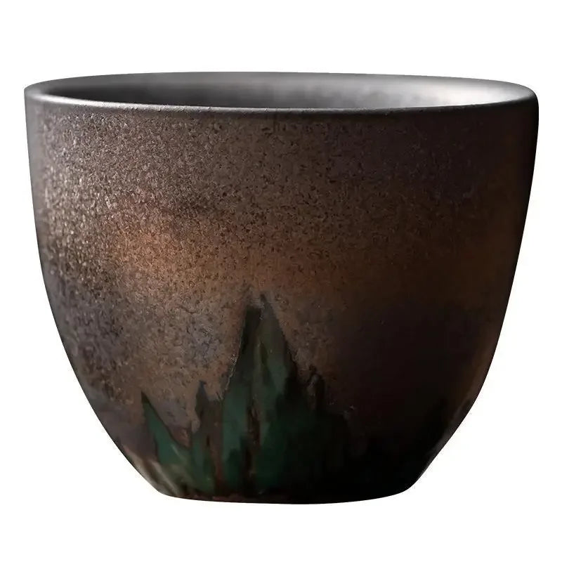 Gilt Ceramic Teacup Tea Cup Japanese Kung Fu Tea Set Ceramic and Pottery Household Retro Master Cup Teaware Kitchen Dining Bar