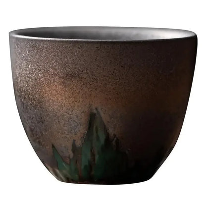 Gilt Ceramic Teacup Tea Cup Japanese Kung Fu Tea Set Ceramic and Pottery Household Retro Master Cup Teaware Kitchen Dining Bar