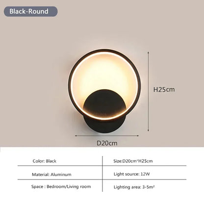 Modern LED Wall Lamp Round Light Aluminium Home Decor For Bedside Living Room Hallway Study Starway Wall Sconce Lighting Fixture