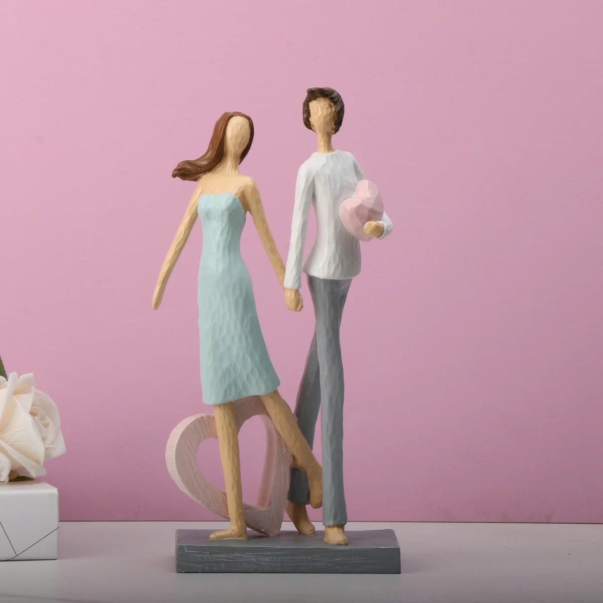 1pc Abstract Couple Character Ornament, Resin Statue ArtCraft, For Bookshelf Home Living Room Office Cafe DecorRoom Tabletop Dis