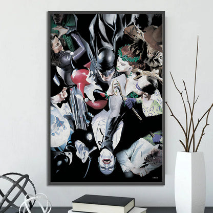 DC Heroes Ross Edition Superman Self-adhesive Poster Movie Wallpaper Figures Home Decoration Painting Wall Art Bedroom Cartoons