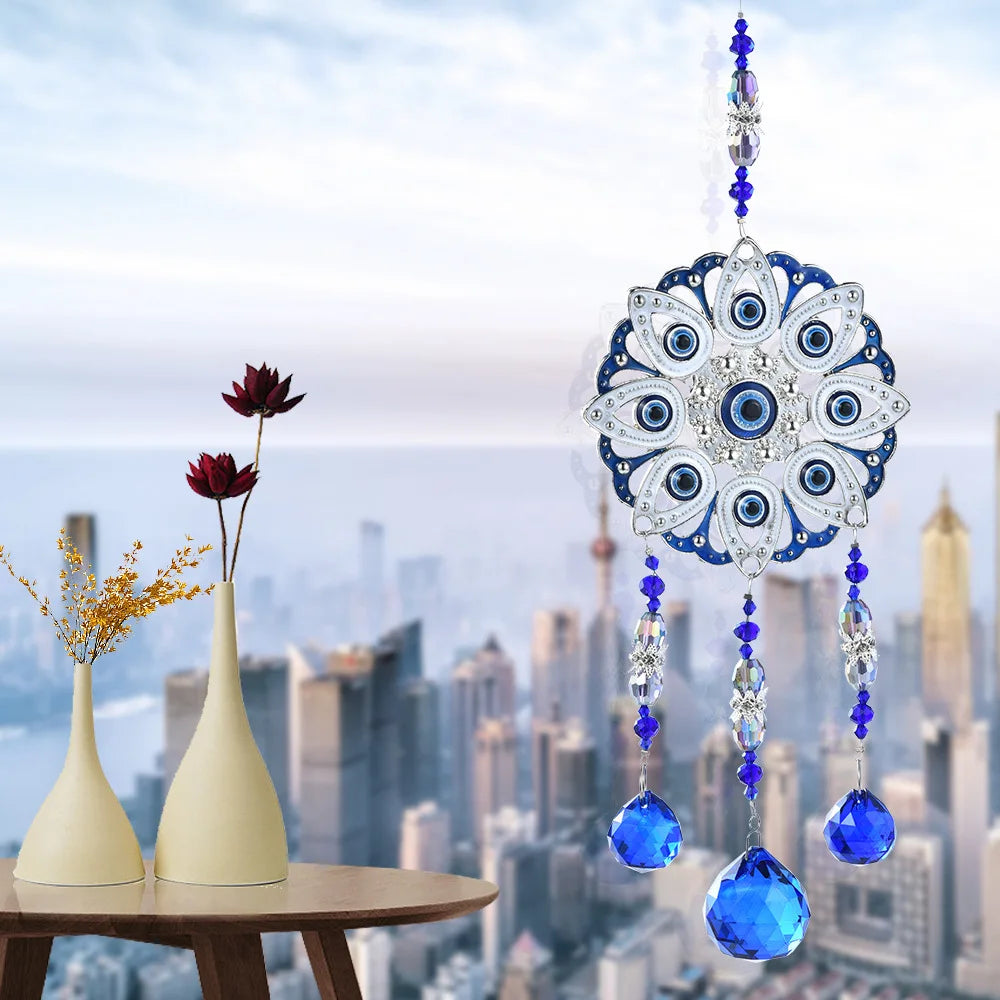 Sun Catcher Crystal Suncatcher Hanging Glass Prisms Wind Chimes Light Catcher Butterfly Wind Pendants for Car Garden Decorations
