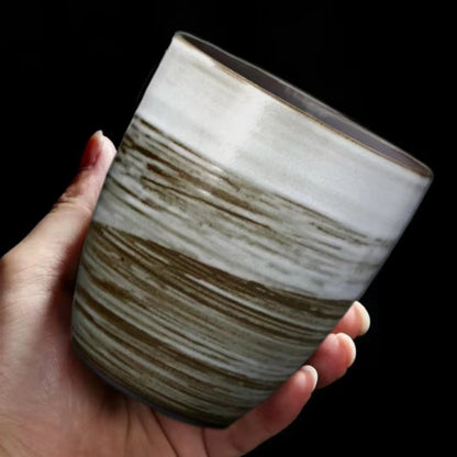 350ml hand-painted large capacity ceramic retro creative kiln change master cup tea cup coffee cup wheat tea cup