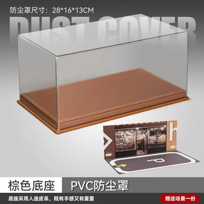 1:24 Parking Lot Scene Car Model Storage Box Toy Garage Acrylic Dustproof Built-In Light Parking Box Collection Gift Decorations