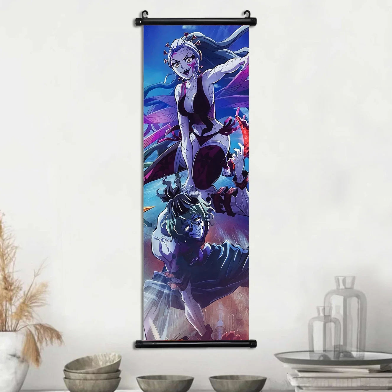 Demon Slayer Hashira Nezuko Agatsuma Zenitsu Inosuke Scroll Canvas Wall Hanging Painting Home Decor Anime Poster Wall Art Room