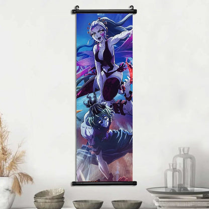 Demon Slayer Hashira Nezuko Agatsuma Zenitsu Inosuke Scroll Canvas Wall Hanging Painting Home Decor Anime Poster Wall Art Room