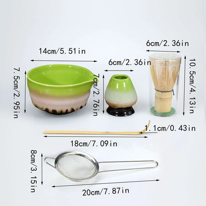 5pcs/set Japanese Style Matcha Tea Set With Tool Rack, Including Bowl, Whisk, Spoon, Great Gift For Ceremony, Traditional Japane